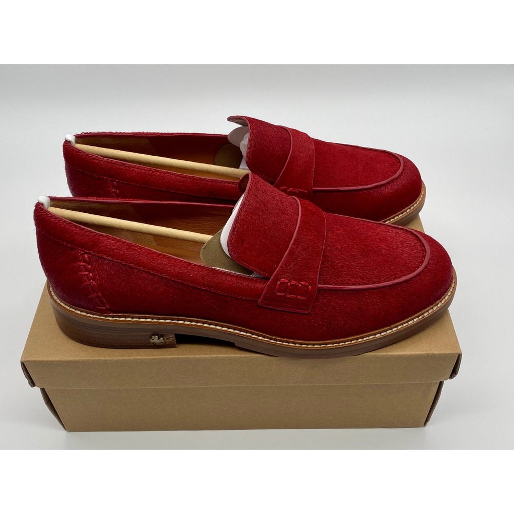 Lucky Brand Salima 2 Red Haircalf Penny Loafers Bossa Nova Womens 12M LK-SALIMA2 - Picture 2 of 9